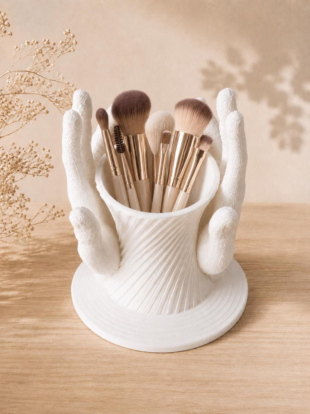 Portaoggetti mani decorativo, organizer makeup stampato in 3D , Cuore personalizzabile, home decor moderno
