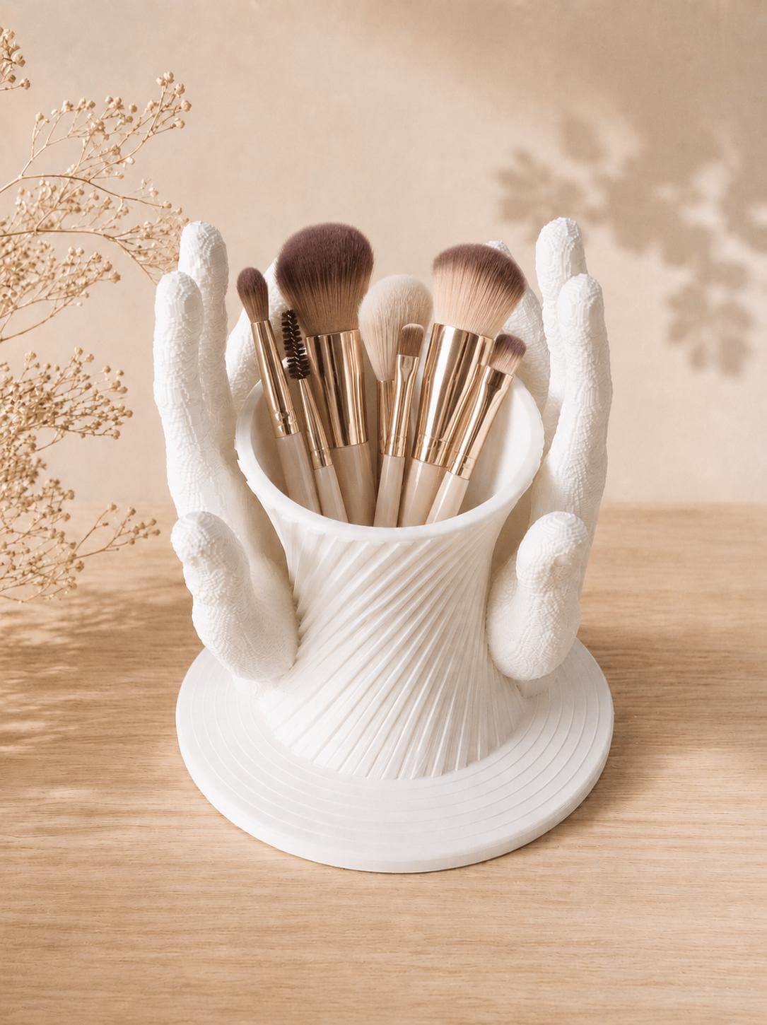 Portaoggetti mani decorativo, organizer makeup stampato in 3D , Cuore personalizzabile, home decor moderno