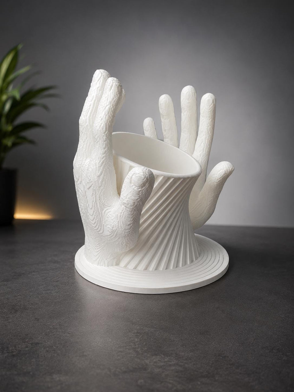 Portaoggetti mani decorativo, organizer makeup stampato in 3D , Cuore personalizzabile, home decor moderno