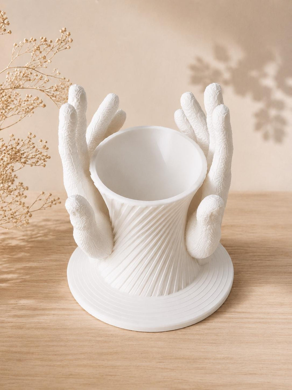 Portaoggetti mani decorativo, organizer makeup stampato in 3D , Cuore personalizzabile, home decor moderno