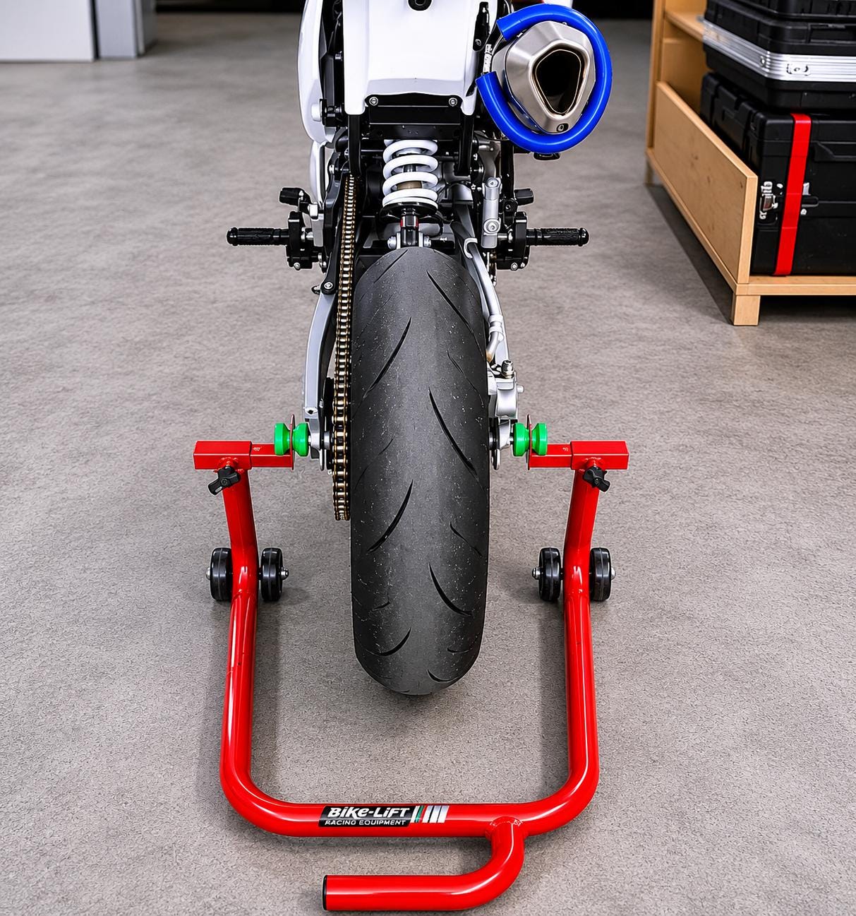 Tamponi protezione alzamoto universali 3D per pit bike, motard, cross, enduro, miniGP, anteriore e posteriore, slider cavalletto racing,